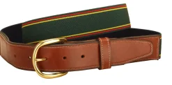 Best TORY LEATHER Striped Elastic and Leather Belt