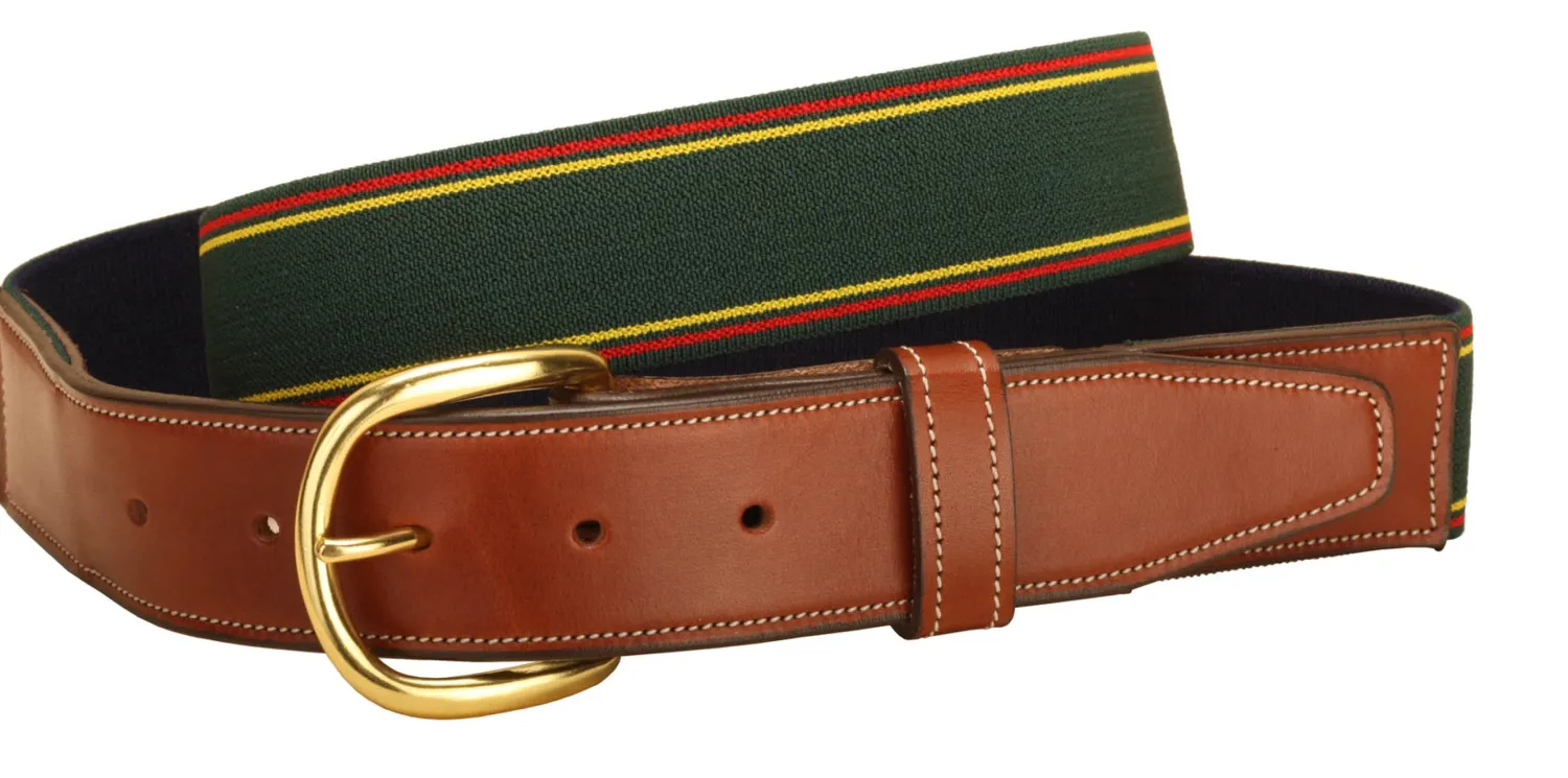 Best TORY LEATHER Striped Elastic and Leather Belt