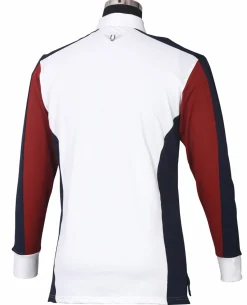 Discount JPC EQUESTRIAN TuffRider® Men's Dennison Long Sleeve Show Shirt White/Ec Navy/Ec Red