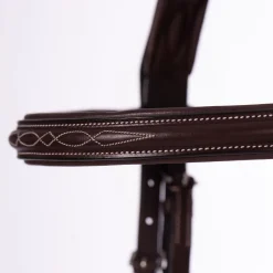 EQUINAVIA Valkyrie Pony Fancy-Stitched Hunter Bridle & Reins Chocolate Brown