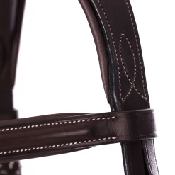 EQUINAVIA Valkyrie Pony Fancy-Stitched Hunter Bridle & Reins Chocolate Brown
