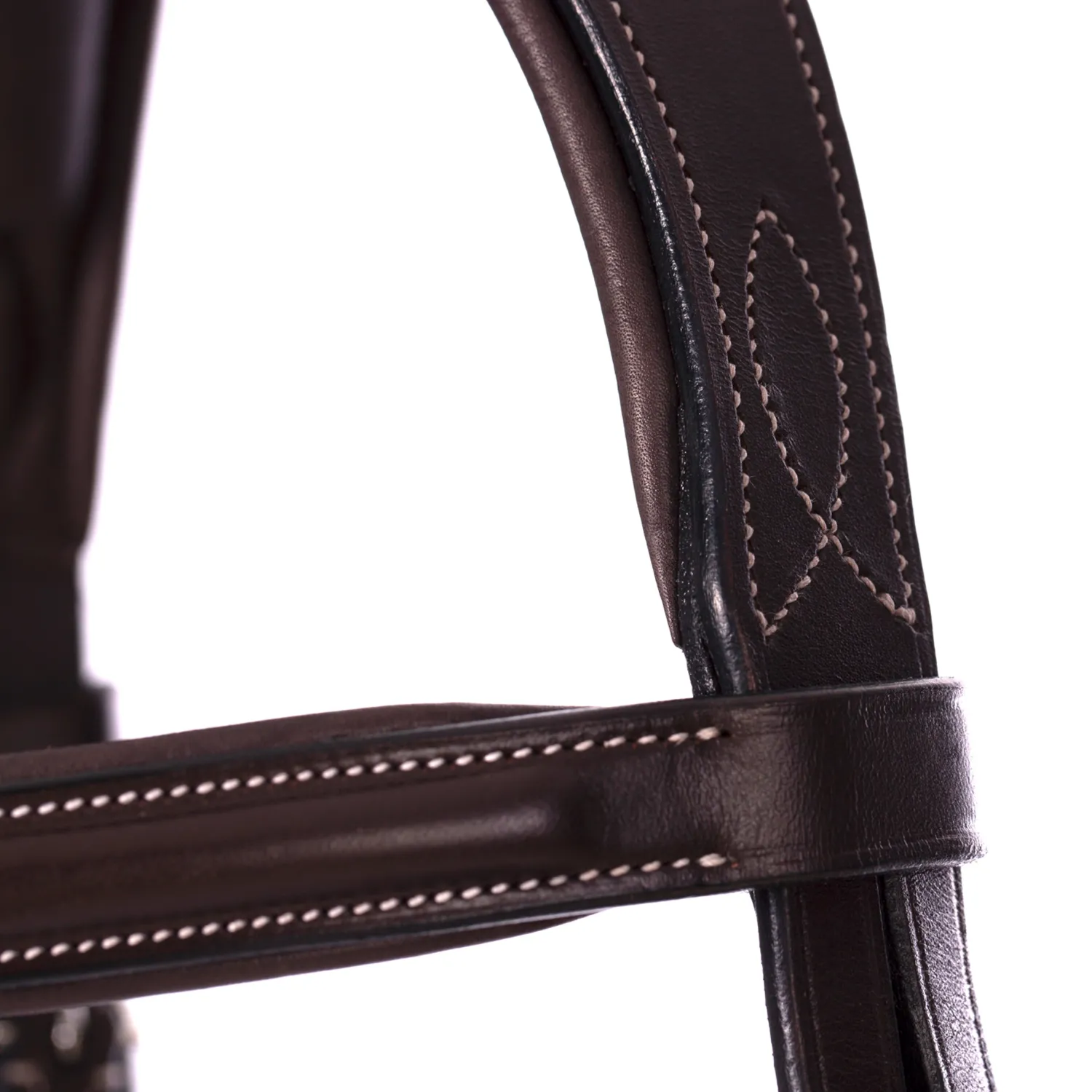EQUINAVIA Valkyrie Pony Fancy-Stitched Hunter Bridle & Reins Chocolate Brown