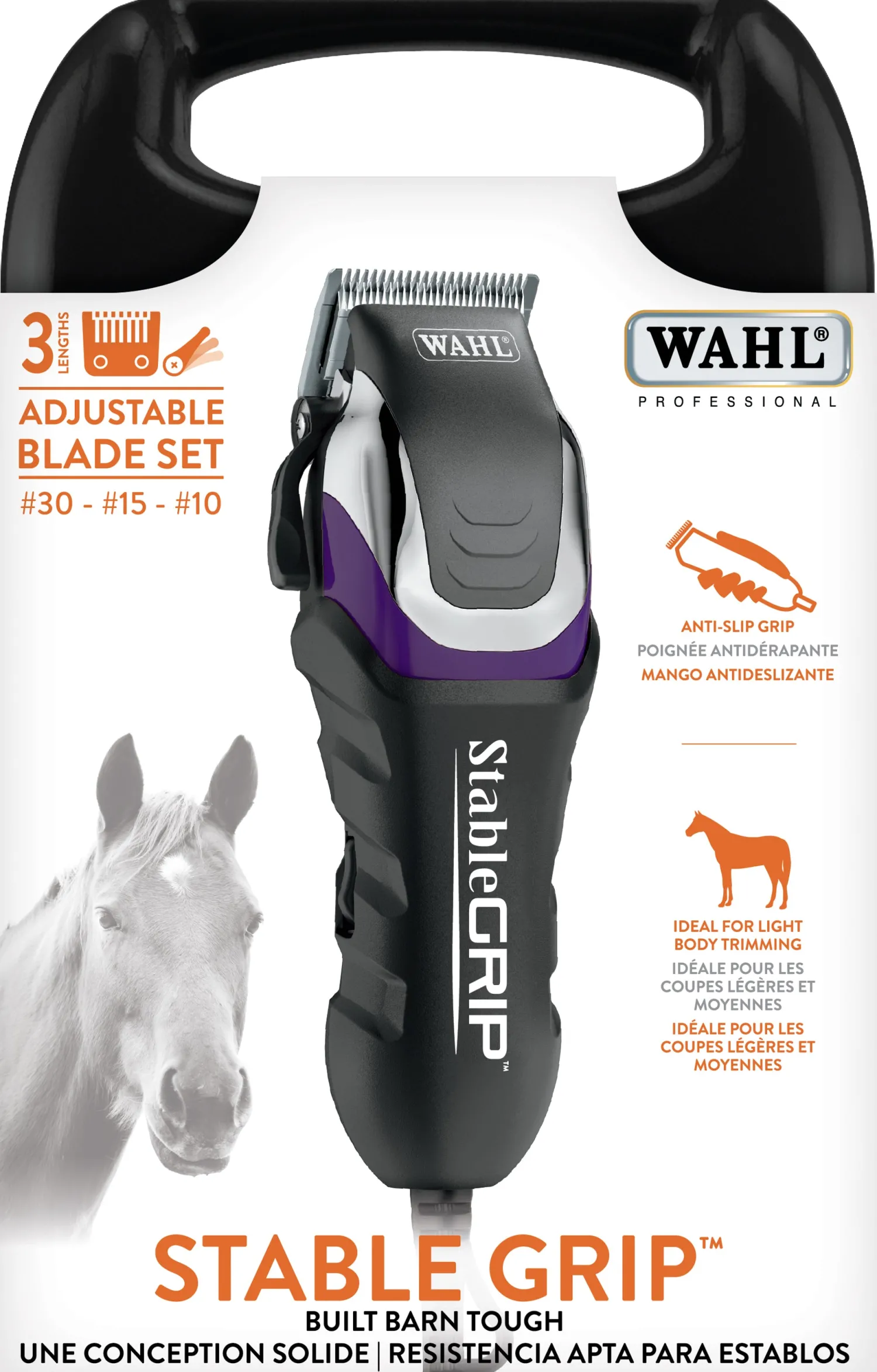 WAHL CLIPPER CORP Wahl® Stable Grip™ Clipper with Adjustable Blades No. 30-15-10 Purple/Silver/Black