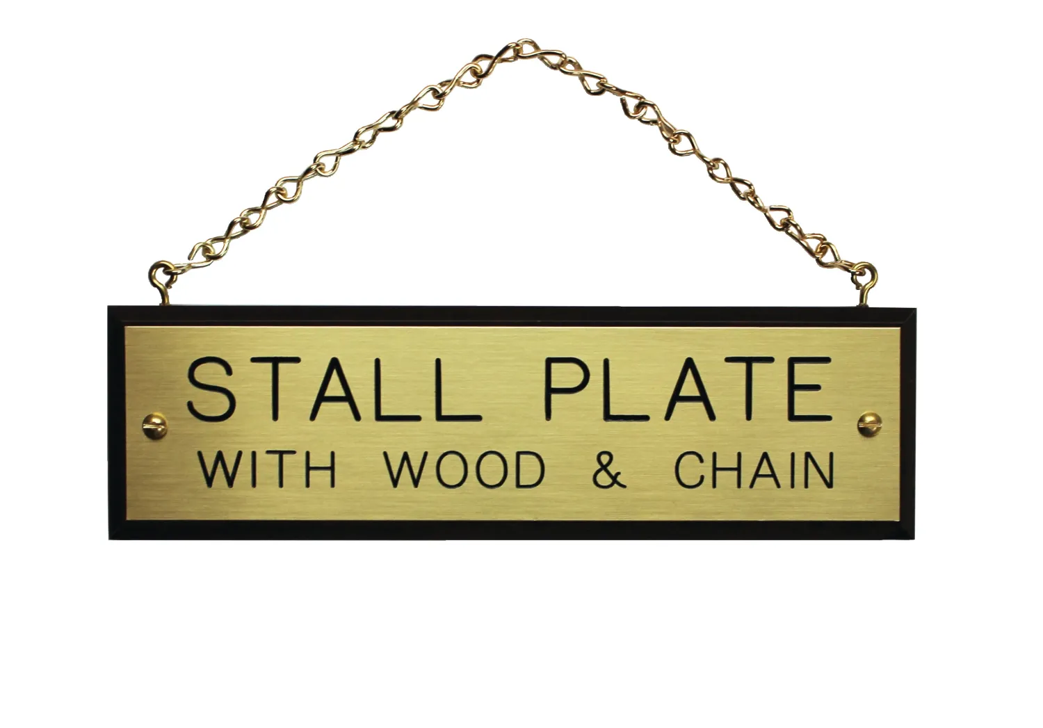 Outlet CRW Walnut Plaque with Brass Chain