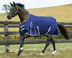 New WEATHERBEETA ® ComFiTec™ Essential Solid Turnout Sheet Navy/Silver/Red