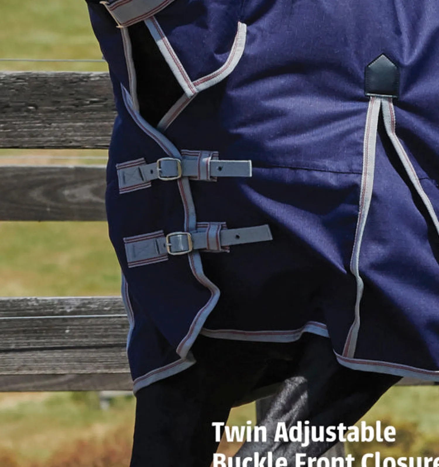 Clearance WEATHERBEETA ® ComFiTec™ Essential Standard Neck Heavyweight Turnout Navy/Silver/Red