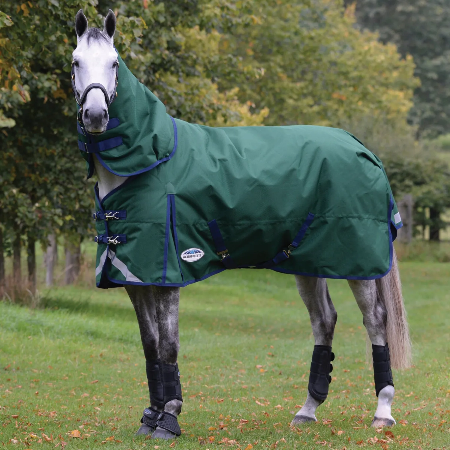 WEATHERBEETA ® ComFiTec™ Plus Dynamic II Detach-A-Neck Heavyweight Turnout Blanket Hunter/Navy