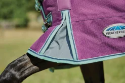 Hot WEATHERBEETA ® Pony ComFiTec™ Premier Free II Standard Neck Lite Turnout Purple/Navy/Mint