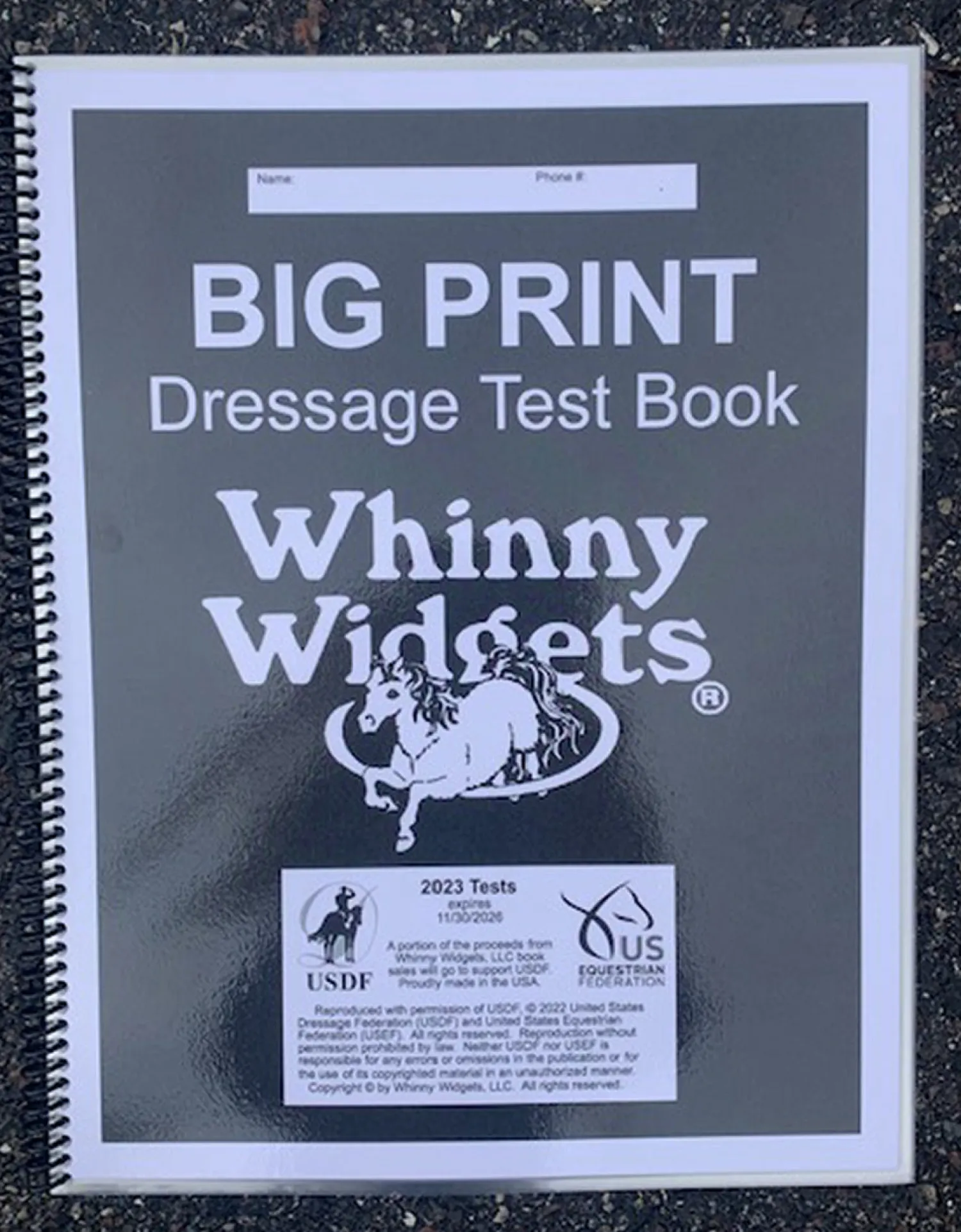 Sale WHINNY WIDGETS ® Big Print Dressage Test Book (2023-2027)