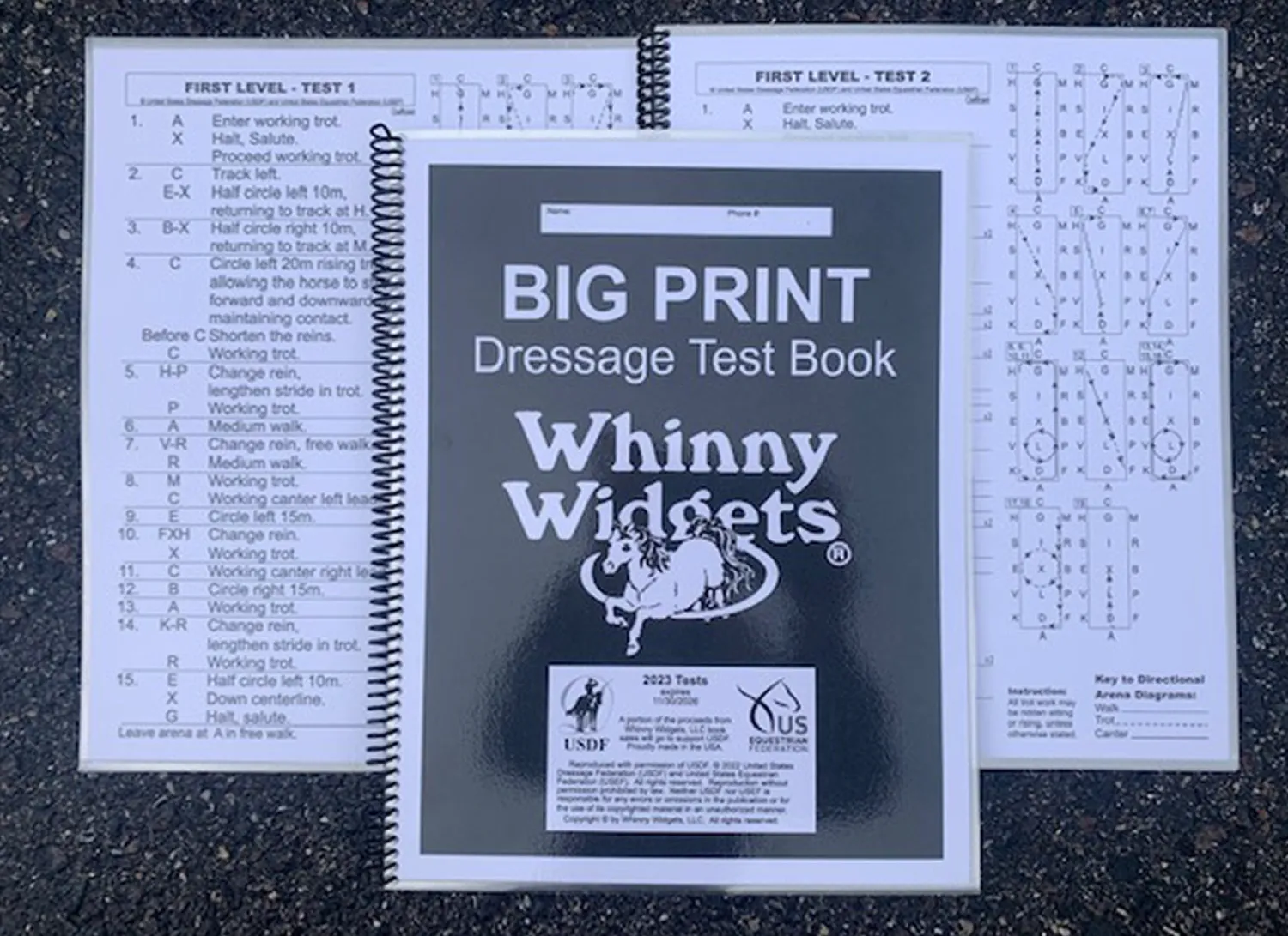 Sale WHINNY WIDGETS ® Big Print Dressage Test Book (2023-2027)